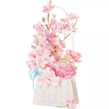 Sanrio Message Card Spring Card Cherry Blossom Basket Greeting Card Can be shipped overseas JSC 11-4 SANRIO 689041