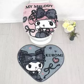 Sanrio Midnight Merokuro Kuromi My Melody Туалетный коврик, набор из 2 предметов для уборки и подогрева & SB-664-S