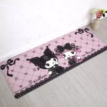 Sanrio Midnight Merokuro My Melody Kuromi ПВХ кухонный коврик 45 x 120 см виниловый водоотталкивающий ПВХ антибактериальный устойчивый к запахам устойчивый к плесени огнестойкий