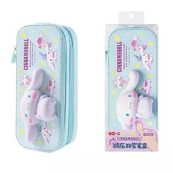 Sanrio Molang Molang Cute Full Body Персонаж Мягкий пенал Cinnamoroll, 1 шт., Небесный