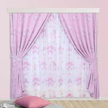 Sanrio My Melody 2-й степени Светонепроницаемые Теплоизоляционные Шторы Кружевной Набор из 4 штук Ширина 100 x Длина 135 см Sanrio SANRIO My Melody Машинная стирка Персонаж