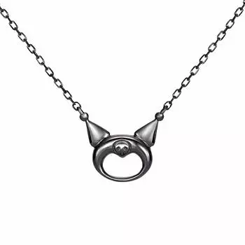 Sanrio My Melody Kuromi Goods Ожерелье My Melody Kuromi Silhouette Ожерелье Серебряный подарок [U-Treasure] (Черное покрытие) Женщины NSaMM-101-SV-BP