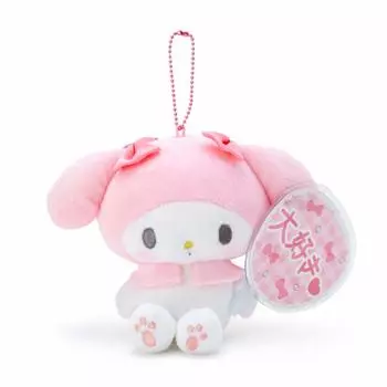 Sanrio My Melody Mascot Holder Holding a Fan (Enjoy Idol)