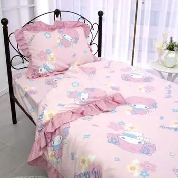 SANRIO My Melody & My Sweet Piano Volume Ruffle 3 Piece Duvet Cover Set Наволочка Простыня Пододеяльник Single SB-639-S
