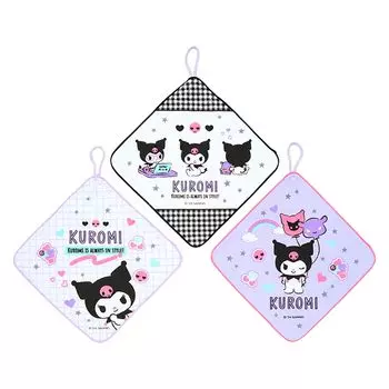 SANRIO Набор из 3 полотенец с антибактериальным названием Space Nursery Kindergarten 249840 Loop, Kuromi, Дети, Лечение, Включено, Школа,