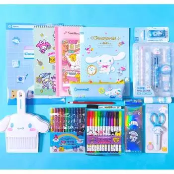 Sanrio Набор канцелярских принадлежностей «Все в одном» для подготовки к новому школьному дню, групповой подарок, популярный персонаж в Корее