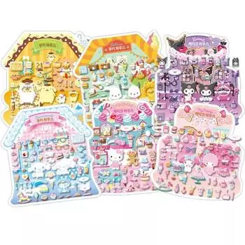 Sanrio Набор наклеек «Персонажи Cake House» из 6 штук, популярный персонаж в Корее