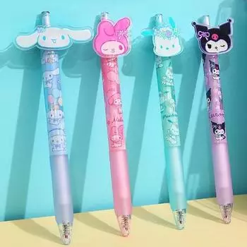 Набор шариковых ручек Sanrio Character Figure Cinnamoroll Pochaco из 4 штук, популярный персонаж в Корее