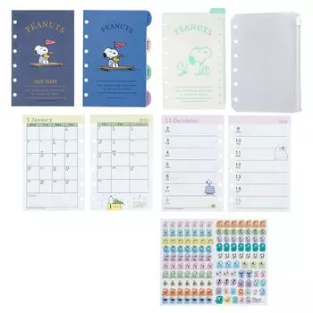 Sanrio Набор сменных принадлежностей для системного блокнота Snoopy 2025 октябрь с наклейкой-расписанием 457728 (САНРИО) (Начиная с 2024 г.)