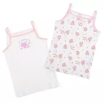 [SANRIO] Нижнее белье на бретельках 120 см, 100% хлопок, комплект из 2 предметов Mukle Dreamy Mew-chan с местом для имени внутри, сплошной узор, можно стирать, персонажи для девочек 289311