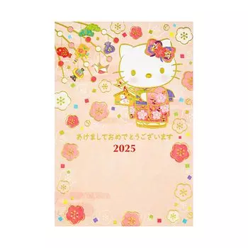 Sanrio Новый год 2025 Привет Эма Поздравительное сообщение JNP 110205 Годовая открытка, Змея, Открытка, Котенок, Держатель, Карточка, Карточка, 8-5