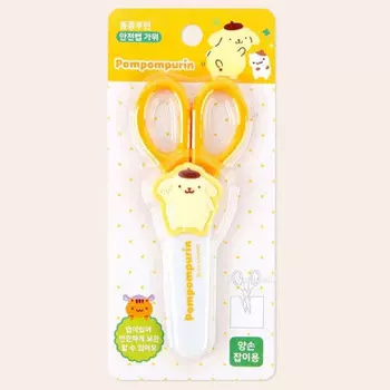 Sanrio Ножницы Pom Pom Purin Защитный колпачок Дети Малыши Начальная школа Ученик Ножницы Школьные принадлежности 1EA