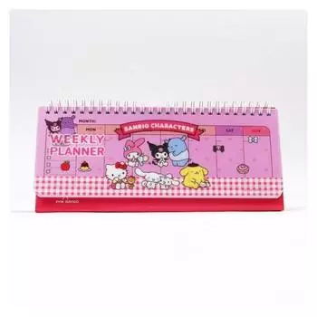 Sanrio Персонажи Настольный Универсальная подставка Еженедельный планировщик Календарь еженедельного планирования, Друзья