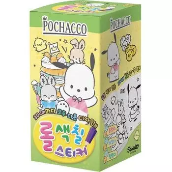Sanrio Персонажи Pochacco Roll Coloring Sticker, популярный персонаж в Корее