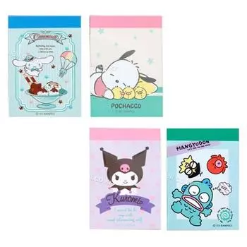 Sanrio Персонажи Рисовый пирог Набор блокнотов для заметок Sanrio Товары Канцелярские товары Выпускные подарки Входные подарки Простые подарки Возврат Goody Bag, C Set