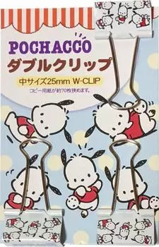 Sanrio Pochacco Набор из 3 двойных скрепок для бумаг 1 дюйм канцелярские принадлежности Япония