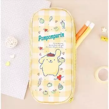 Sanrio Pom Pom Purin Pochaco Molang Pouch Жесткий футляр Пенал из ЭВА Тип Товара с персонажами, Pom Pom Purin Желтый