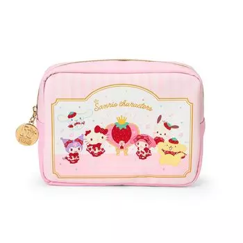 Sanrio Pouch Shimbun 50th Sanrio Characters PU Zinc W x D x Ages 463159 (Ichigo Anniversary) Leather, Polyester, Alloy, Approx. 7.7 2.2 5.5 H, 3+,