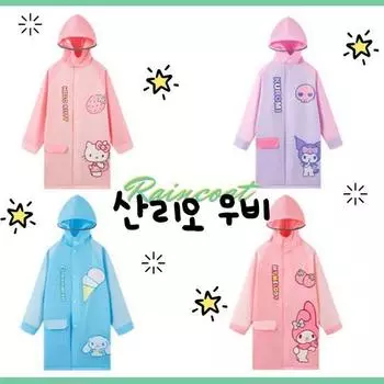 Sanrio Плащ Дождевик Sanrio Дождевик Sanrio Детский плащ Дождевик сезона дождей, популярный персонаж в Корее
