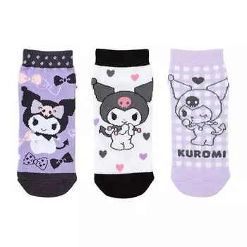 Sanrio Sanrio Детские кроссовки носки 3 пары носков Kuromi Kuromi Персонаж 455172 SANRIO (САНРИО) 16-18см Куроми-тян