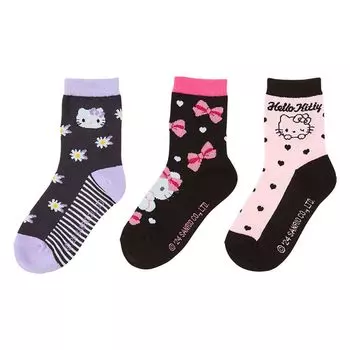 Sanrio (САНРИО) Носки Sanrio Kids, комплект из 3 пар носков 16–18 см, персонаж Hello Kitty Hello Kitty 455288 SANRIO