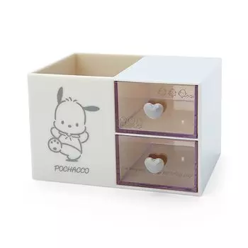 Sanrio (САНРИО) Пластиковый сундучок Sanrio с подставкой для ручек Pochacco Pochacco, серия канцелярских товаров «Спокойный цвет», «Символ», 14 x 11,5 x 9 см 504963 SANRIO