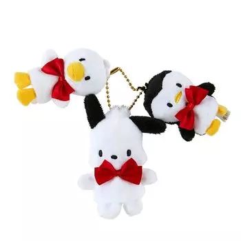 Sanrio Sanrio Pochacco держатель для пальчиковой куклы-талисмана с красной лентой на 35-ю годовщину Pochacco Pochacco Pochacco держатель для плюшевой игрушки-талисмана