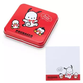 Sanrio Sanrio Pochacco Памятка в жестяной коробке 35-я годовщина Красная лента Памятка Pochacco Pochacco Канцелярские принадлежности Канцелярский блокнот 35-я годовщина День рождения