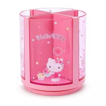 Sanrio Sanrio Подставка для ручек Розовый пластик Hello Kitty Kitty Kitty Вращающаяся на 360 градусов подставка для ручек Держатель для ручек Косметическая кисточка для макияжа Тюль Pet Character 213110