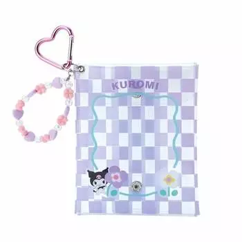 Sanrio (САНРИО) Прозрачный чехол Sanrio Kuromi в пастельную клетку с подвеской Kuromi-chan Kuromi 15122 см, персонаж SANRIO 122009