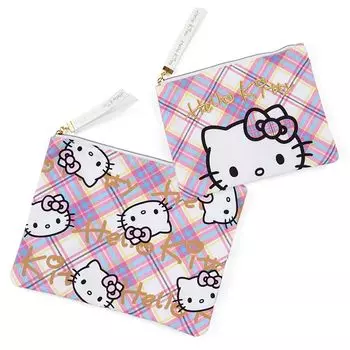 Sanrio (САНРИО) Sanrio Hello Kitty Dress Tartan Design Series Flat Pouch Set of 2 Hello Kitty 19 x 25 x 0,3 см Персонаж 367222 SANRIO