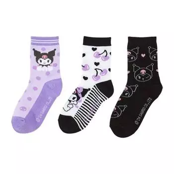 sanrio sanrio sanrio kids socks 3 pair set socks 19-21cm kuromi kuromi-chan kuromi character 455539 sanrio