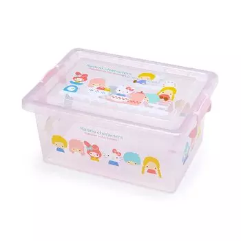Sanrio Ящик для хранения Sanrio с крышкой M Sanrio Characters Прозрачный ящик для хранения Внутренний персонаж 32 x 23 x 15 см 240974 Смена одежды Новая жизнь Удобная игрушка