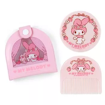 Sanrio Sanrio Зеркальная расческа с виниловым чехлом My Melody My Melody My Melody Модные товары Персонаж xx см 795704 SANRIO (САНРИО) ~Санрио навсегда~ 8.5 розовый