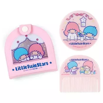 Sanrio Sanrio Зеркальная расческа с виниловым чехлом Little Twin Stars Kikirara LITTLE TWIN STARS Модные товары Персонаж xx см 795712 SANRIO (САНРИО)