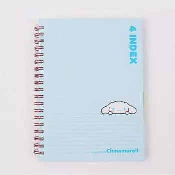 Sanrio Символы, 4 деления, однокольцевая нота ИНДЕКС ПРИМЕЧАНИЕ (приблизительно. 120 листов), булочка с корицей