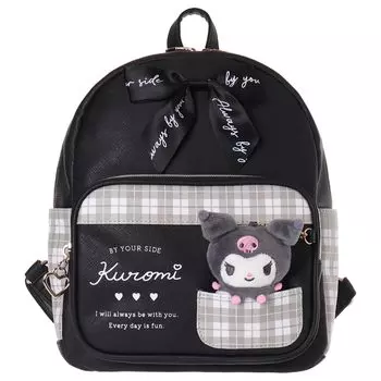 Sanrio синтетическая кожа D Pack рюкзак рюкзак клетчатый плюшевый амулет мини рюкзак [Axis] (Куроми)
