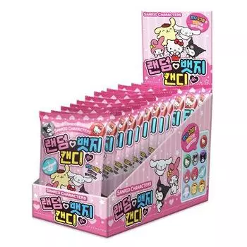 Sanrio Случайные конфеты-значки 5 г x 12 шт. + набор случайных значков 12 шт., 5 г, 12 шт., популярный персонаж в Корее