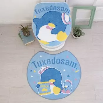 Sanrio Tuxedo Sam Toilet 2 Piece Set Туалетные принадлежности Туалетный коврик для теплой воды для мытья сиденья унитаза Washlet Туалетный чехол Персонаж Sanrio SANRIO SB-622-S