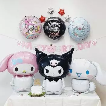 Sanrio Воздушный шар Cinnamoroll Kuromi My Melody, набор принадлежностей для вечеринки в честь дня рождения, украшение в виде гирлянды принцессы, 1 шт.