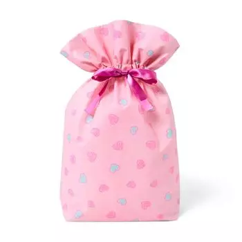 SANRIO Wrapping Bag Ribbon Bag Pink Heart Drawstring Type Present Birthday Christmas SANRIO 114383
