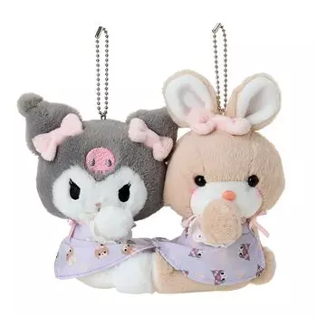 Sanrio Yoshitoku Retro Plush Toy Collection Mascot Holder Set Kuromi 899917