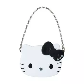 Sanrio Зеркало с цепочкой Love Hello Hello Kitty Черное Зеркало для макияжа Портативное 338826 Двустороннее (Я Китти)