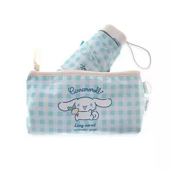 Sanrio Зонт Cinnamoroll Flat 50 Mini Check Blackout 5-Stage Umbrella MUHKU50007, популярный персонаж в Корее