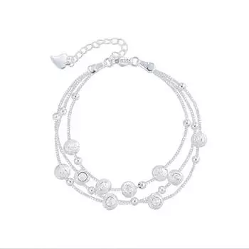 Sansheng Sanshi Серебряный браслет для девушки Циси подарки ее подруге в небольшой группе Дизайн подруги Многослойная ручная одежда Переносные бусины Adjustable size