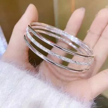 Sansheng Sanshi Silver Bracelet Female Sterling Silver Young 9999 Silver Bracelet Silver Bracelet Jewelry for Girls for Girlfriend Sansheng III quicksand 54mm