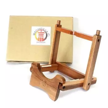 Sanshin stand folding stand wood grain Natural@machidaya