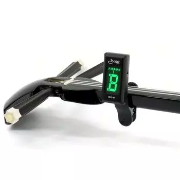 Sanshin tuner with tuning sheet clip-on
