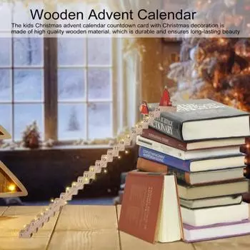 Санта Адвент Календарь Деревянные Лестницы Рождественский Календарь Обратного Отсчета 24 Дня Адвента