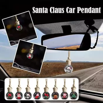 Santa Auto Perfume Bottle Pendant Car Aromatherapy Rearview Glass Pendant Refill Mirror Interior Christmas Gift Diffuser Ho Y8F4